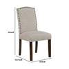 Keya Dining Side Chair Set of 2 | Taupe Polyester | Wire Brushed Brown