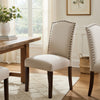Keya Dining Side Chair Set of 2 | Taupe Polyester | Wire Brushed Brown