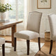 Keya Dining Side Chair Set of 2 | Taupe Polyester | Wire Brushed Brown
