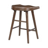 Vira 24" Counter Height Stool Set of 2 | Saddle Seat | Brown Wood