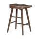Vira 24" Counter Height Stool Set of 2 | Saddle Seat | Brown Wood