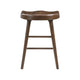 Vira 24" Counter Height Stool Set of 2 | Saddle Seat | Brown Wood