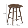 Vira 24" Counter Height Stool Set of 2 | Saddle Seat | Brown Wood
