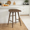 Vira 24" Counter Height Stool Set of 2 | Saddle Seat | Brown Wood