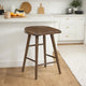 Vira 24" Counter Height Stool Set of 2 | Saddle Seat | Brown Wood