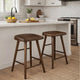 Vira 24" Counter Height Stool Set of 2 | Saddle Seat | Brown Wood