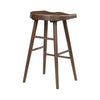Vira 30" Bar Height Stool Set of 2 | Saddle Seat w Footrest | Brown Wood