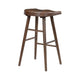 Vira 30" Bar Height Stool Set of 2 | Saddle Seat w Footrest | Brown Wood