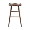 Vira 30" Bar Height Stool Set of 2 | Saddle Seat w Footrest | Brown Wood