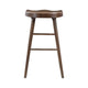 Vira 30" Bar Height Stool Set of 2 | Saddle Seat w Footrest | Brown Wood