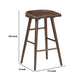 Vira 30" Bar Height Stool Set of 2 | Saddle Seat w Footrest | Brown Wood