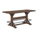 Vira Counter Height Table | Trestle Base | Metal Footrest | Brown Wood 78"