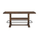 Vira Counter Height Table | Trestle Base | Metal Footrest | Brown Wood 78"
