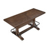 Vira Counter Height Table | Trestle Base | Metal Footrest | Brown Wood 78"