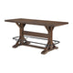 Vira Counter Height Table | Trestle Base | Metal Footrest | Brown Wood 78"