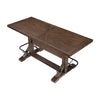 Vira Counter Height Table | Trestle Base | Metal Footrest | Brown Wood 78"
