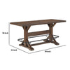 Vira Counter Height Table | Trestle Base | Metal Footrest | Brown Wood 78"