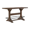 Vira Bar Height Pub Table | Trestle Base | Metal Footrest | Brown Wood 78"