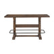 Vira Bar Height Pub Table | Trestle Base | Metal Footrest | Brown Wood 78"
