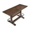 Vira Bar Height Pub Table | Trestle Base | Metal Footrest | Brown Wood 78"