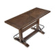 Vira Bar Height Pub Table | Trestle Base | Metal Footrest | Brown Wood 78"