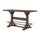 Vira Bar Height Pub Table | Trestle Base | Metal Footrest | Brown Wood 78"