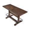 Vira Bar Height Pub Table | Trestle Base | Metal Footrest | Brown Wood 78"