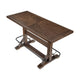 Vira Bar Height Pub Table | Trestle Base | Metal Footrest | Brown Wood 78"