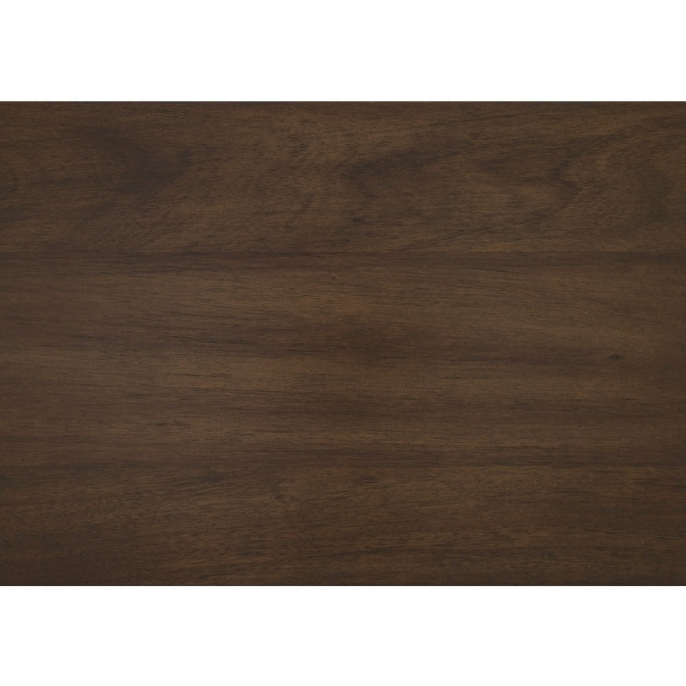 Vira Bar Height Pub Table | Trestle Base | Metal Footrest | Brown Wood 78"