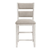 Vile Counter Height Chair Set of 2 | Gray Polyester | Distress Antique White