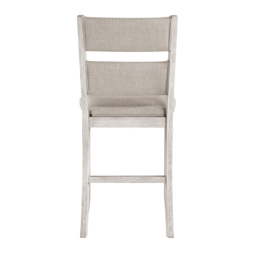 Vile Counter Height Chair Set of 2 | Gray Polyester | Distress Antique White