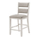 Vile Counter Height Chair Set of 2 | Gray Polyester | Distress Antique White