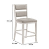 Vile Counter Height Chair Set of 2 | Gray Polyester | Distress Antique White