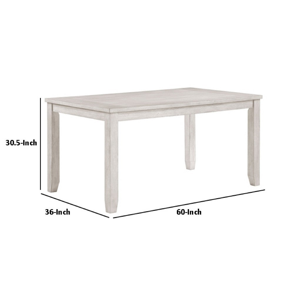 Vile Counter Height Table | 60" Rectangular | Distressed Antique White