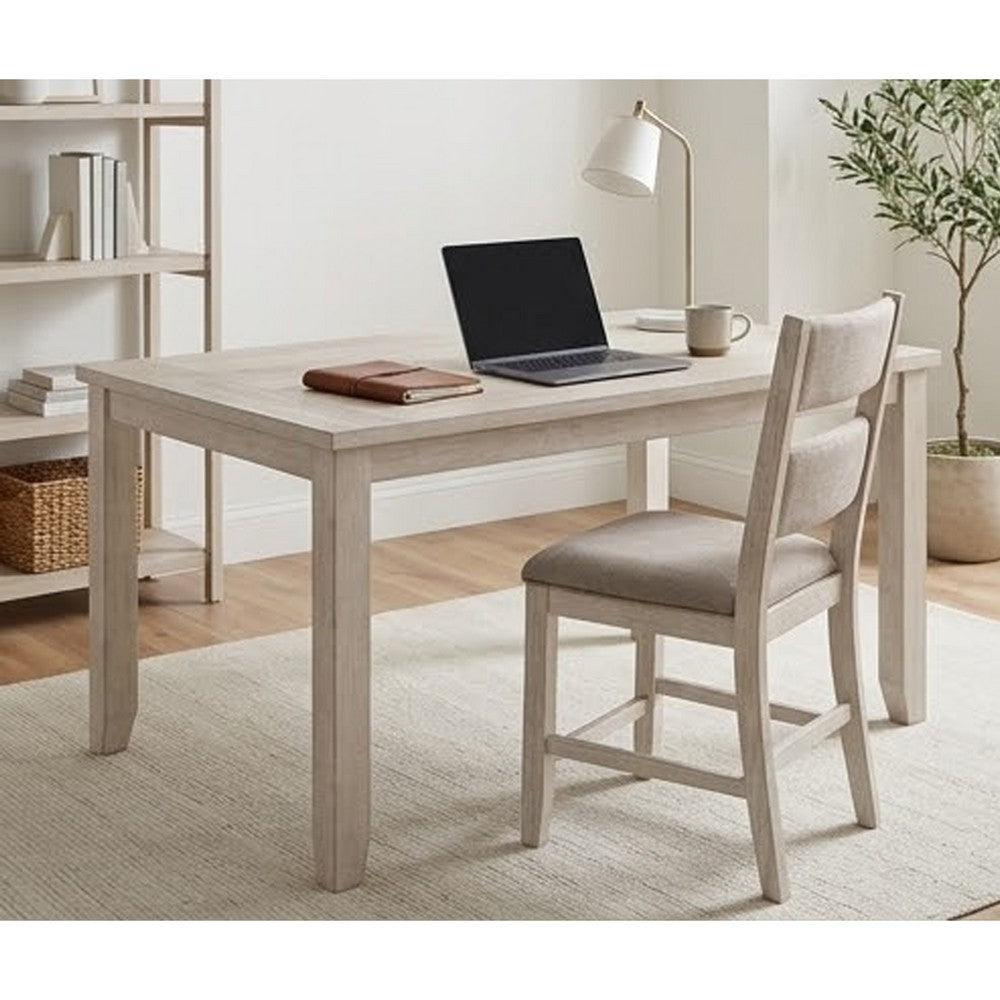 Vile Counter Height Table | 60" Rectangular | Distressed Antique White