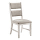 Vile Dining Side Chair Set of 2 | Gray Polyester | Distress Antique White