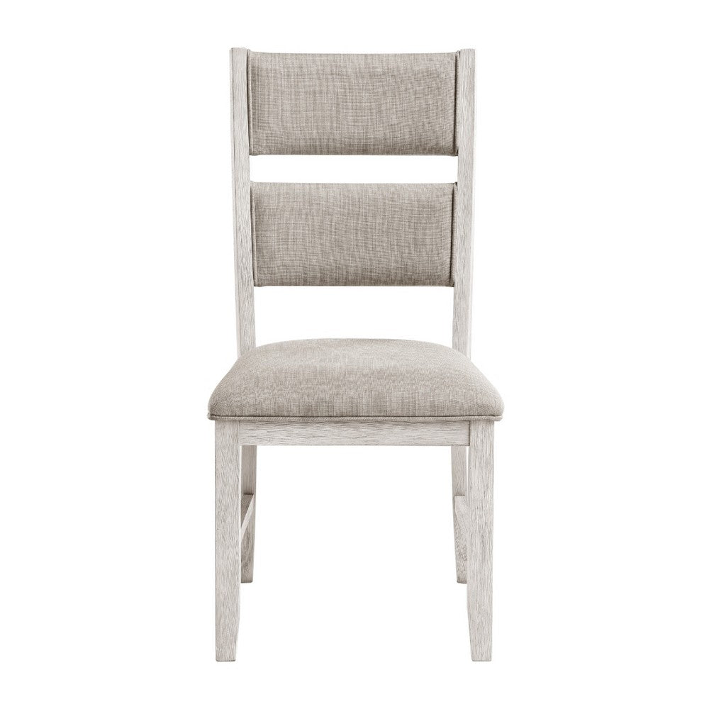 Vile Dining Side Chair Set of 2 | Gray Polyester | Distress Antique White