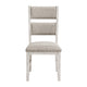 Vile Dining Side Chair Set of 2 | Gray Polyester | Distress Antique White