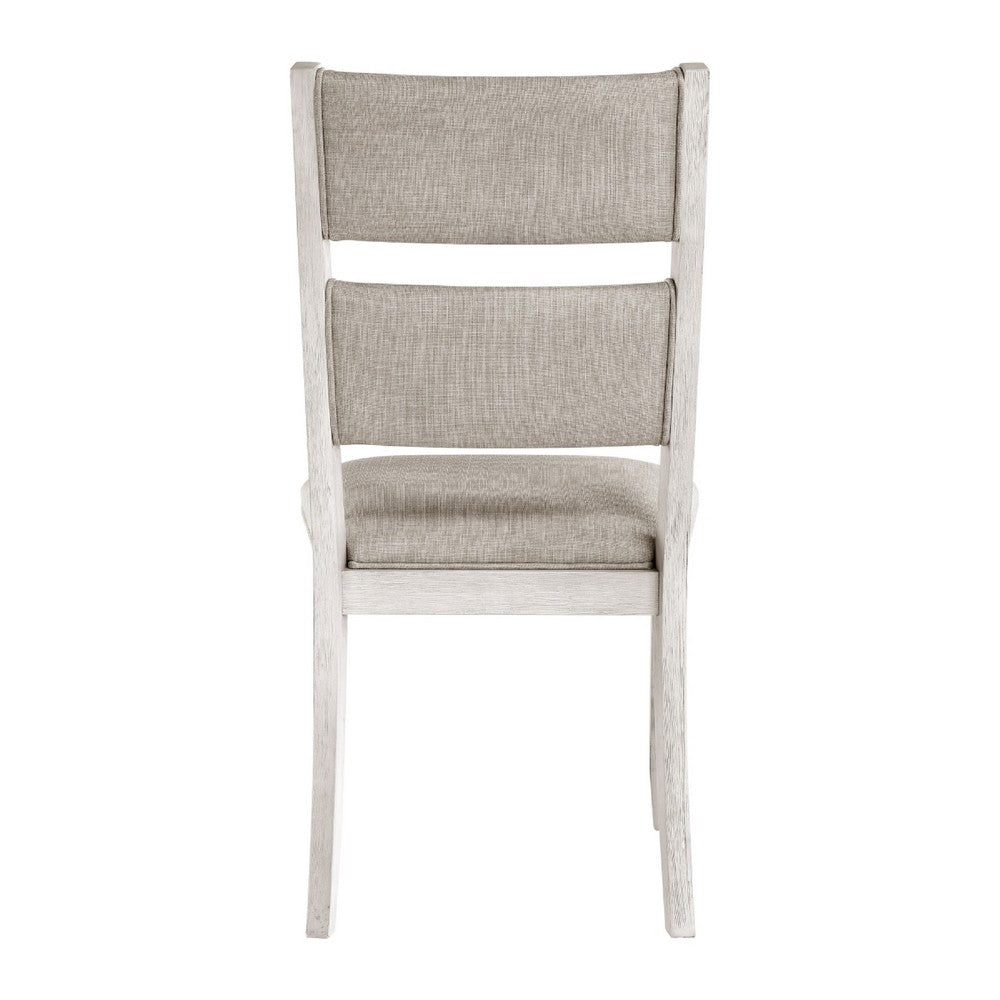 Vile Dining Side Chair Set of 2 | Gray Polyester | Distress Antique White