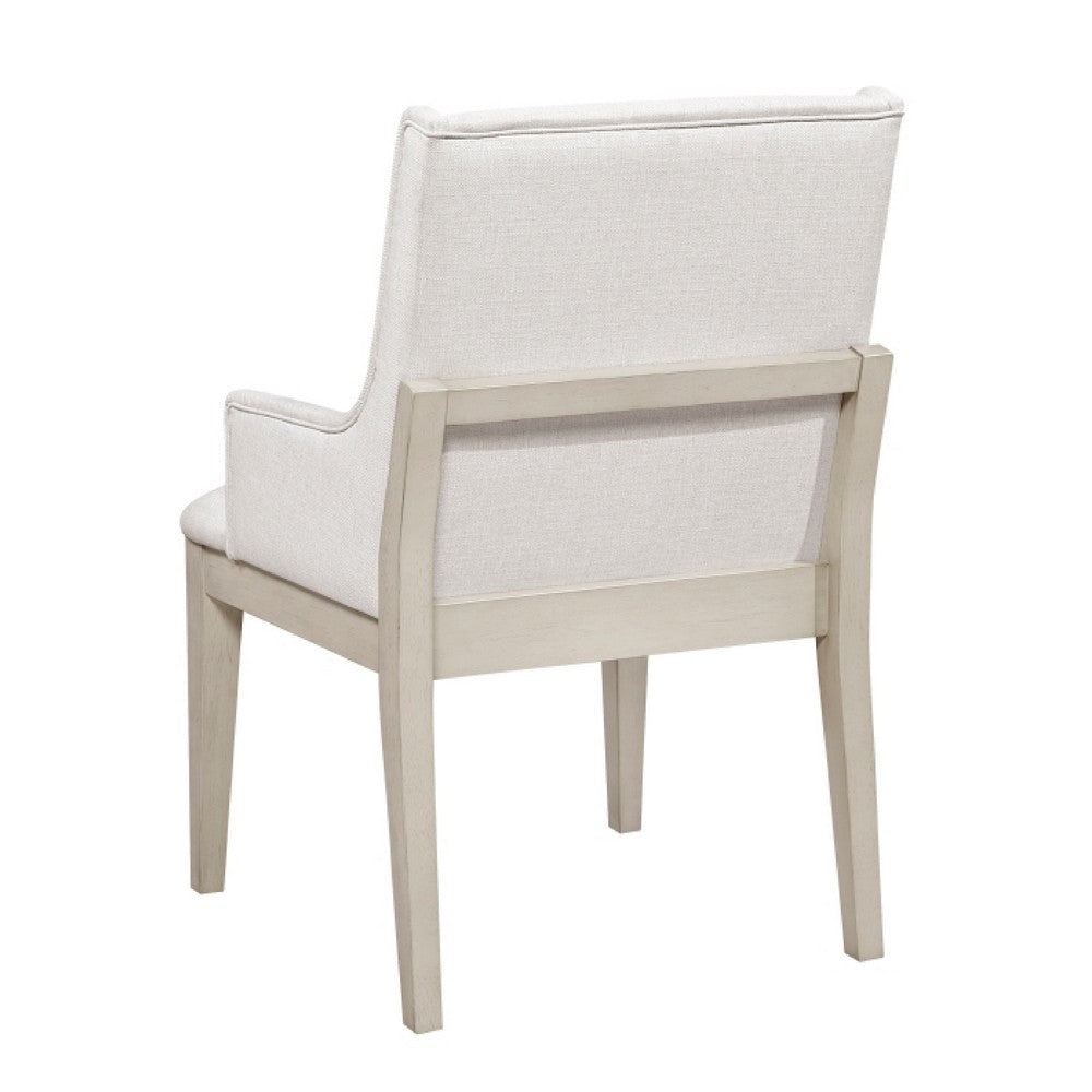 Tuma Wing Dining Armchair Set of 2 | Ivory Polyester | Antique White