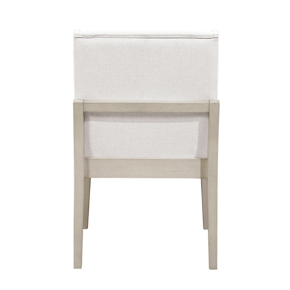 Tuma Wing Dining Armchair Set of 2 | Ivory Polyester | Antique White