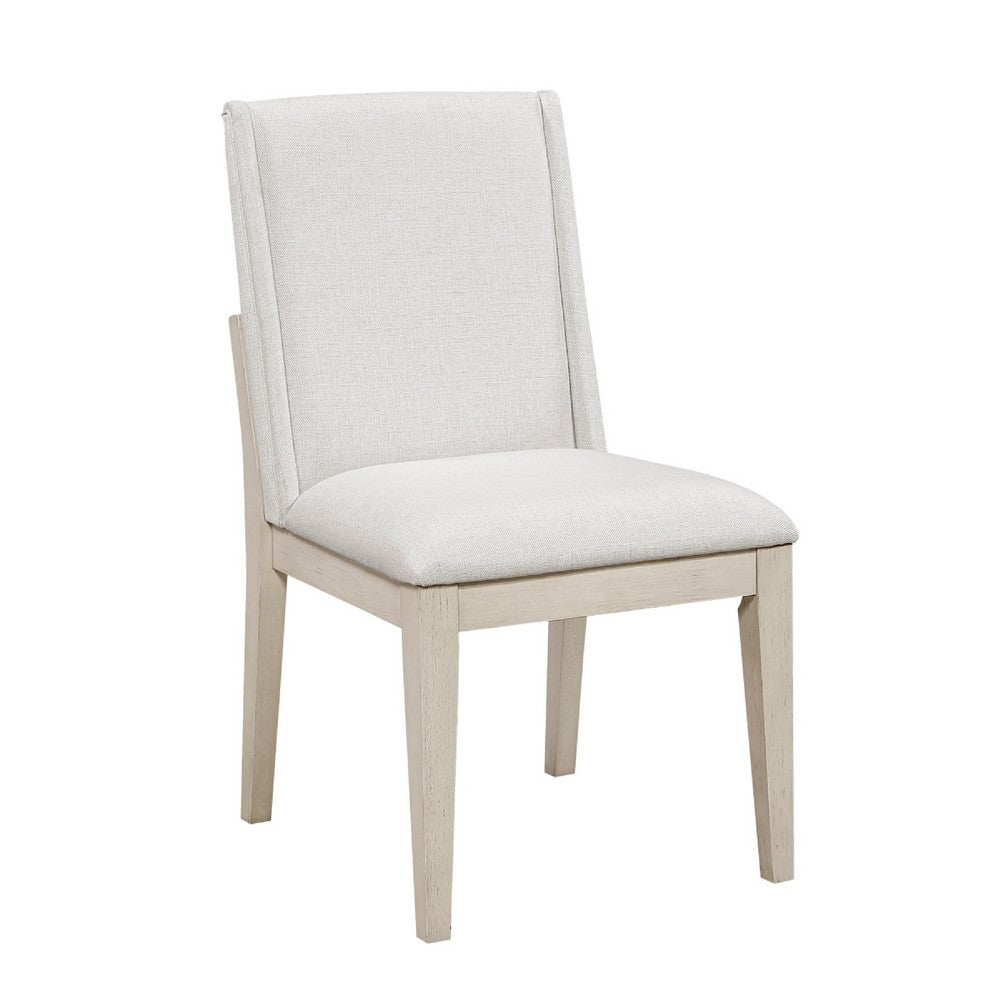 Tuma Dining Wing Side Chair Set of 2 | Ivory Polyester | Antique White