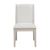 Tuma Dining Wing Side Chair Set of 2 | Ivory Polyester | Antique White
