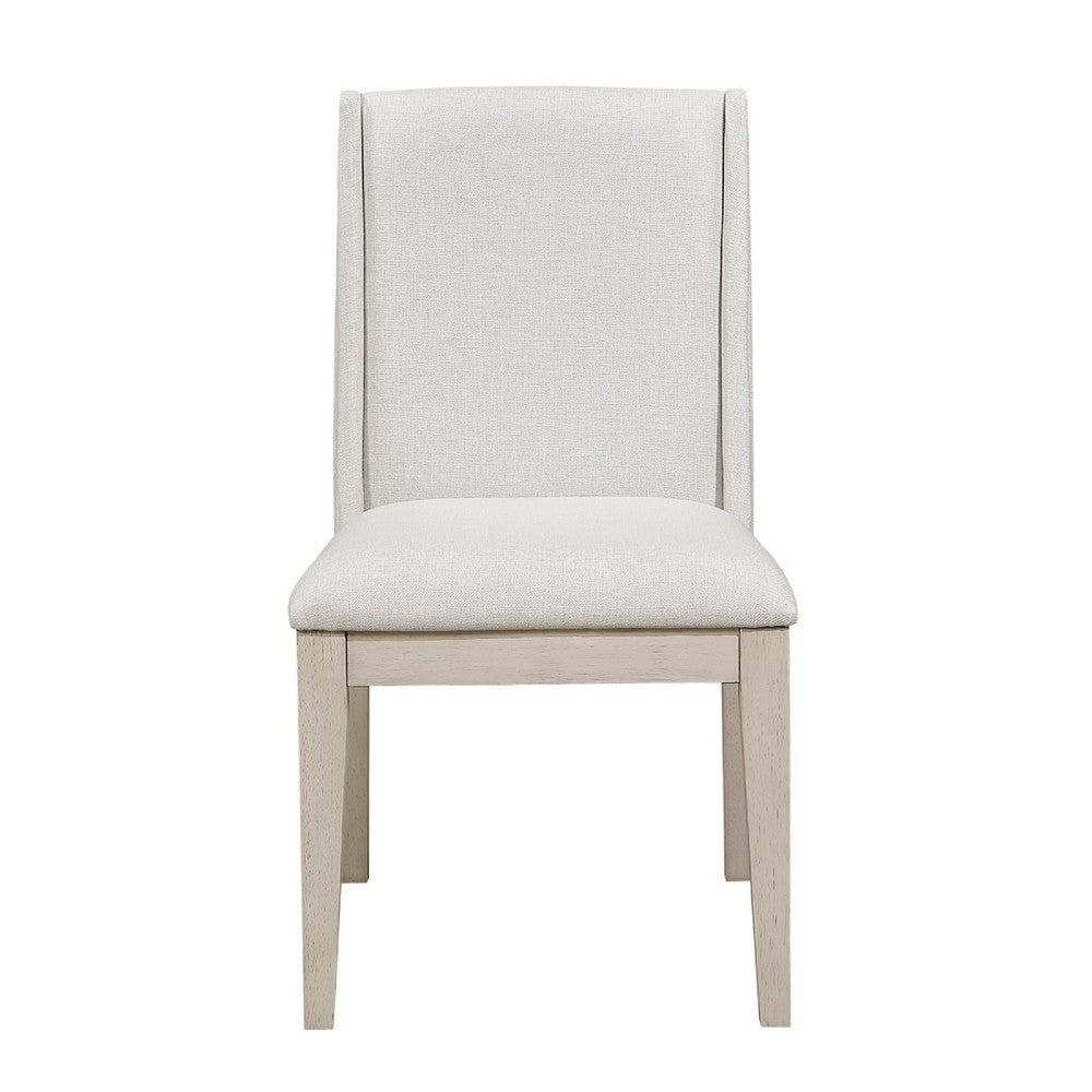 Tuma Dining Wing Side Chair Set of 2 | Ivory Polyester | Antique White