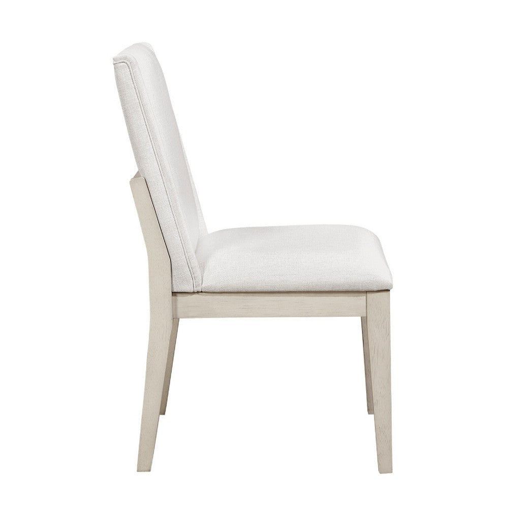 Tuma Dining Wing Side Chair Set of 2 | Ivory Polyester | Antique White