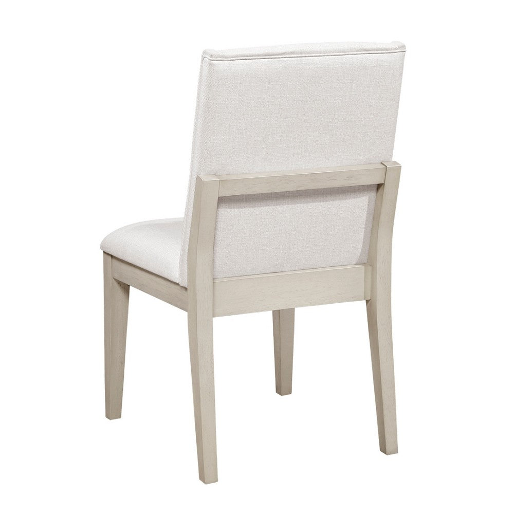 Tuma Dining Wing Side Chair Set of 2 | Ivory Polyester | Antique White