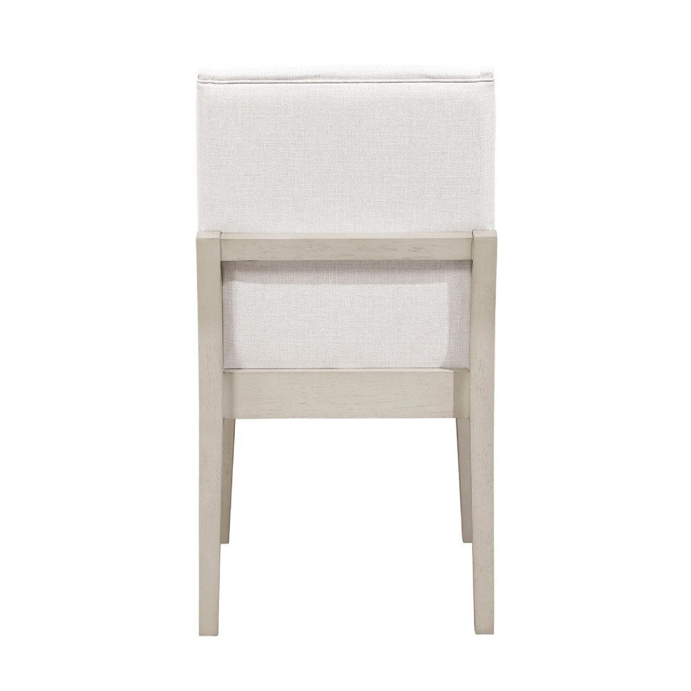 Tuma Dining Wing Side Chair Set of 2 | Ivory Polyester | Antique White