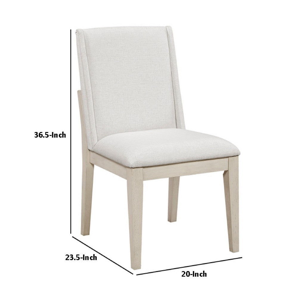 Tuma Dining Wing Side Chair Set of 2 | Ivory Polyester | Antique White