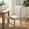 Tuma Dining Wing Side Chair Set of 2 | Ivory Polyester | Antique White