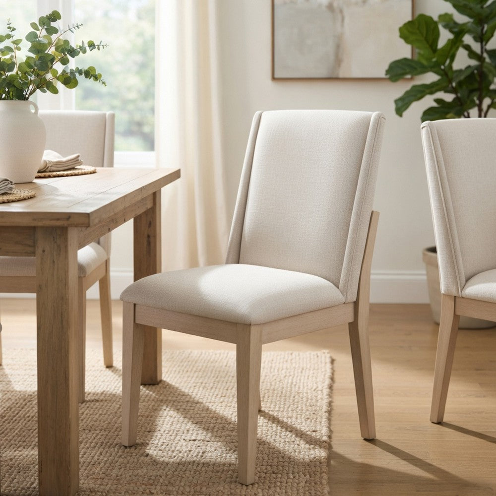 Tuma Dining Wing Side Chair Set of 2 | Ivory Polyester | Antique White